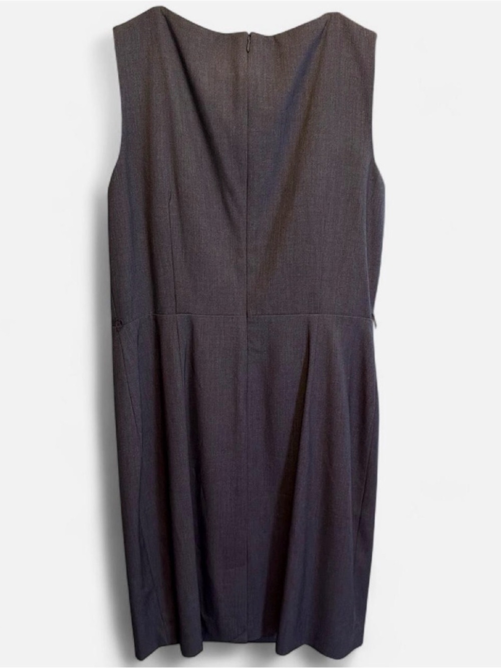 Calvin Klein Charcoal Ruffle-Front Sheath Midi Dress - Picture 2 of 3